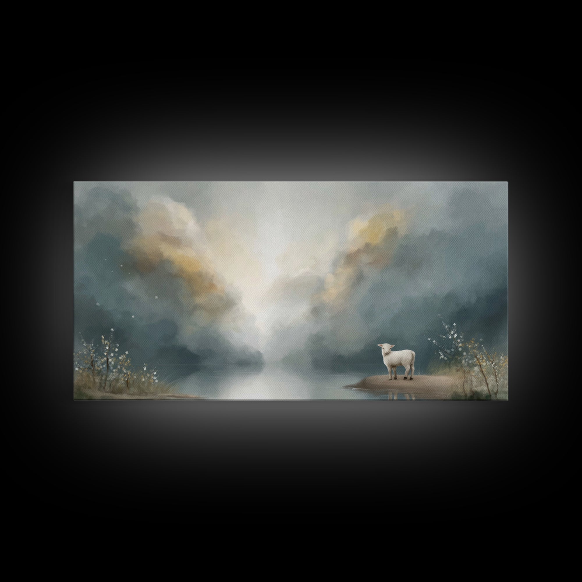 Lamb Of Dawn – Framed Canvas Print – Christian Art Canvas – Christian Wall Art – Christmas Art – Christian Christmas Art – Jesus Art Print