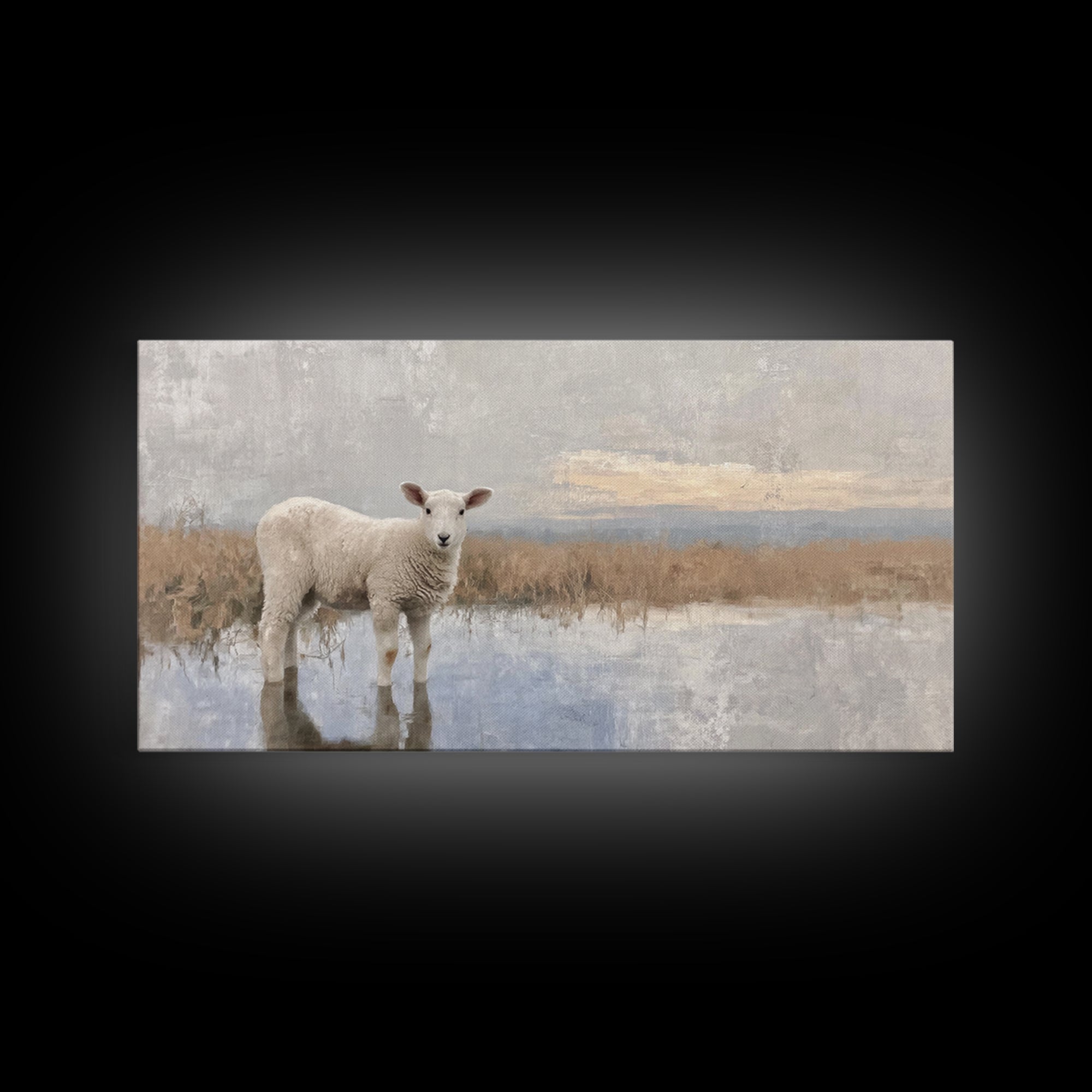Lamb Of Dawn – Framed Canvas Print – Christian Wall Art – Christian Art Print – Jesus Christmas Art – Christian Gift Ideas – Christmas Wall