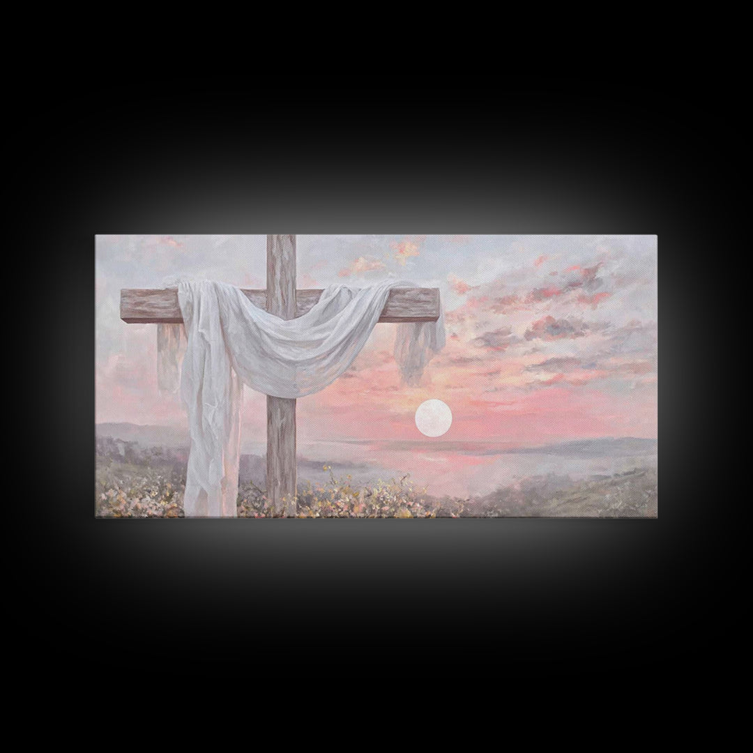 Humble Pasture – Framed Canvas Print – Christian Christmas Art – Christian Art Canvas – Vintage Christian Art – Christian Painting – Christ