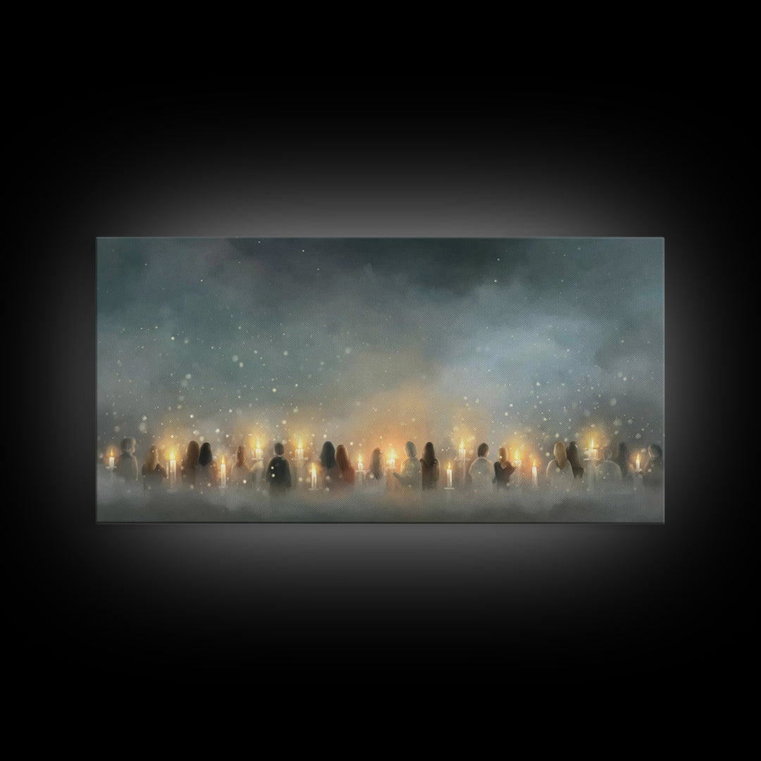 Candle Vigil Hope – Framed Canvas Print – Christian Wall Art – Christmas Art – Christian Christmas Art – Christian Art Canvas – Christian D