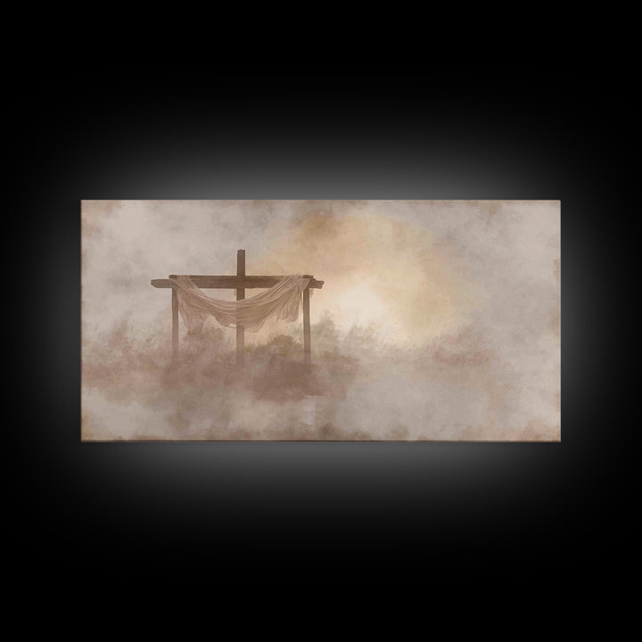 Cross Of Stillness – Framed Canvas Print – Christian Wall Art – Christian Art Canvas – Minimalist Christian Art – Christian Decoration – Ch