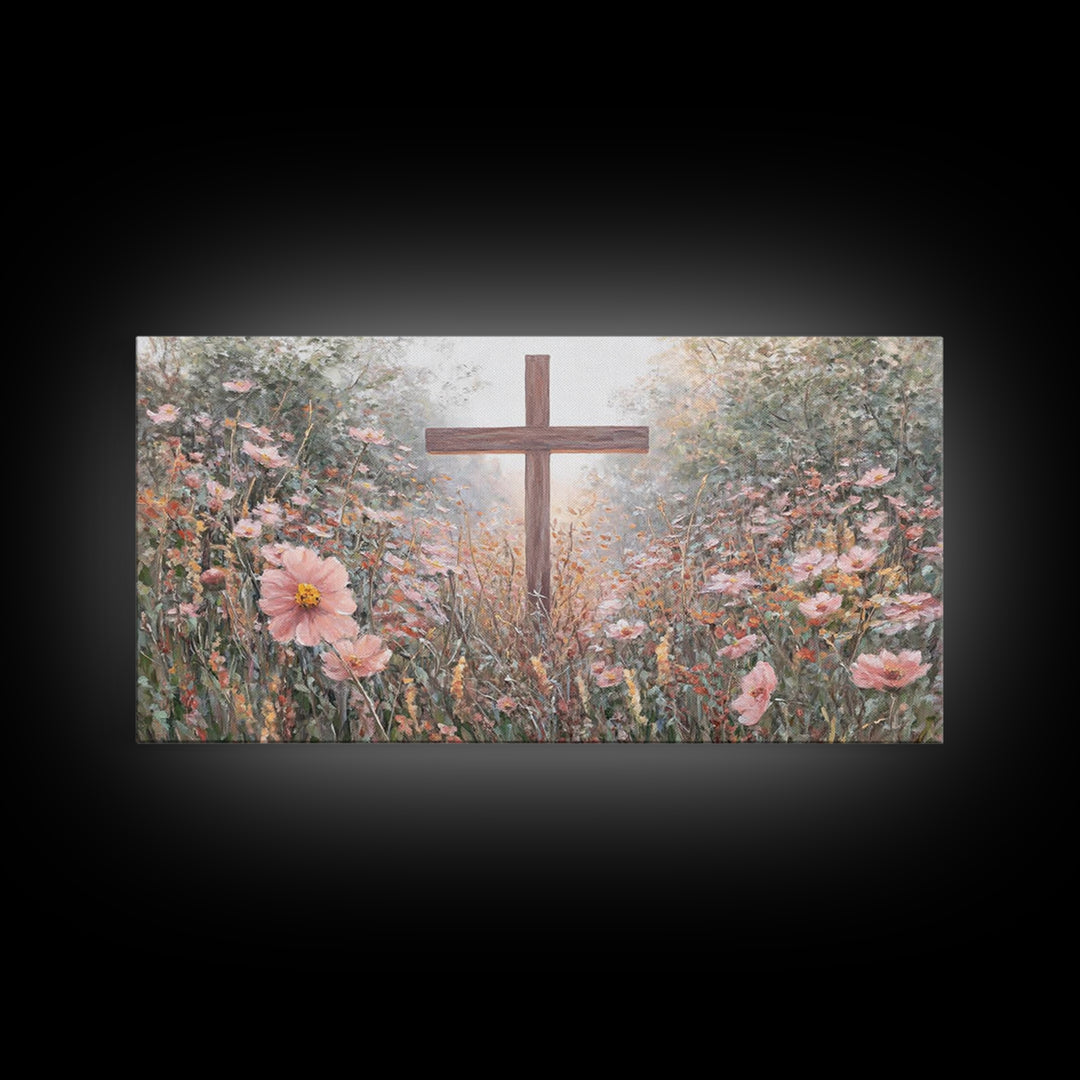 Garden Of Mercy – Framed Canvas Print – Christian Wall Art – Christian Art Painting – Christian Art Canvas – Modern Christian Art – Christi