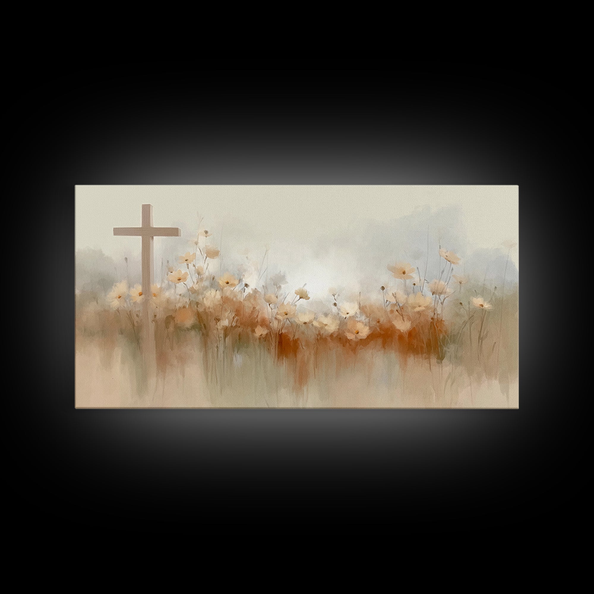 Meadow Of Faith – Framed Canvas Print – Christian Wall Art – Christian Art Canvas – Minimalist Christian Art – Christian Decor – Christian