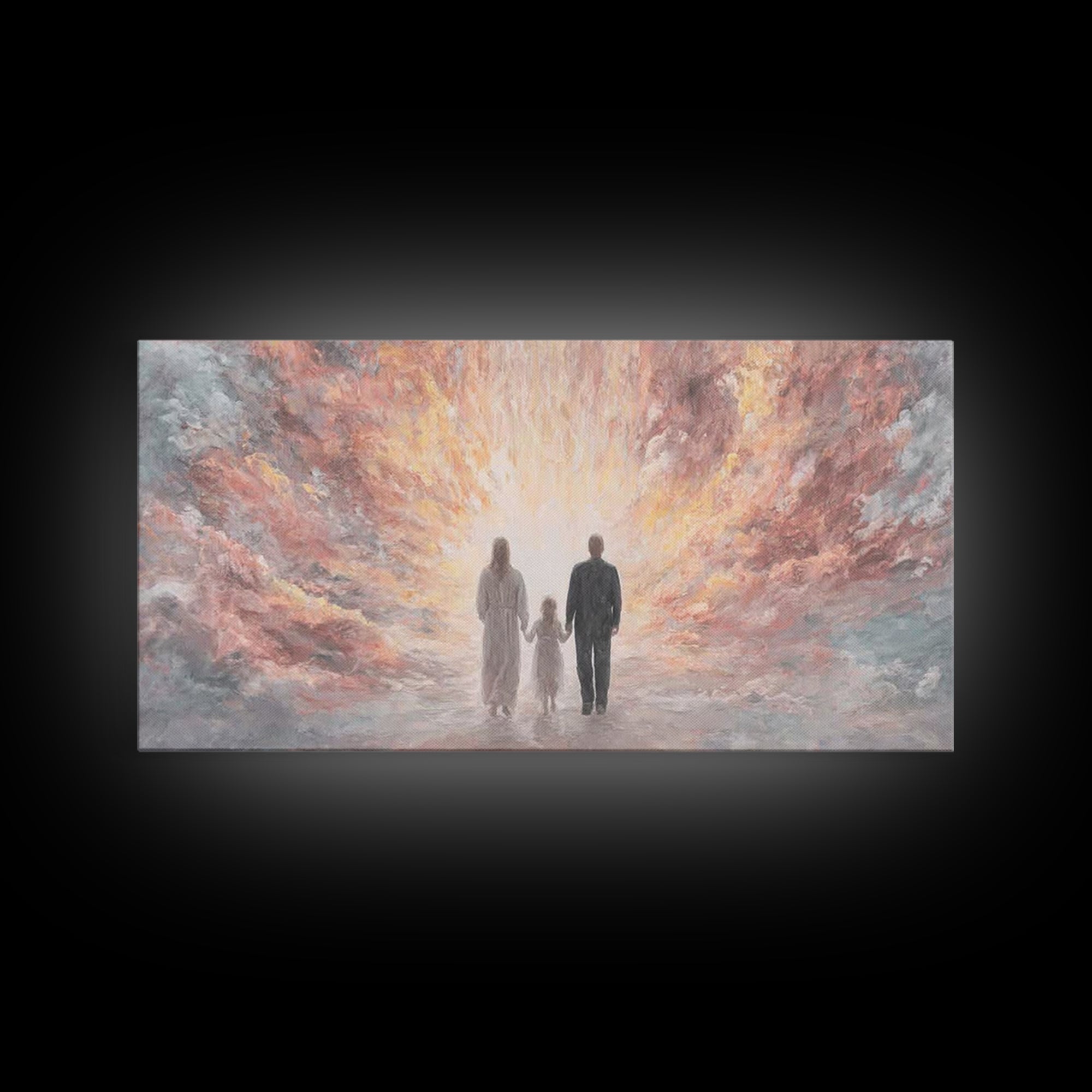 Path Of Light, Framed Canvas Print, Christian Art Canvas, Christian Christmas Art, Christian Wall Art, Large Christian Painting