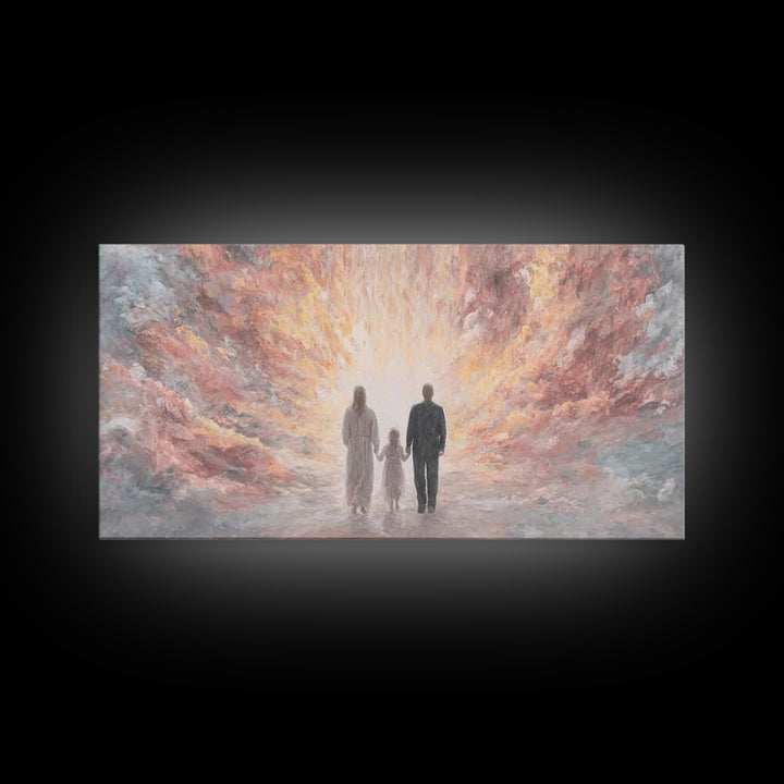 Path Of Light, Framed Canvas Print, Christian Art Canvas, Christian Christmas Art, Christian Wall Art, Large Christian Painting