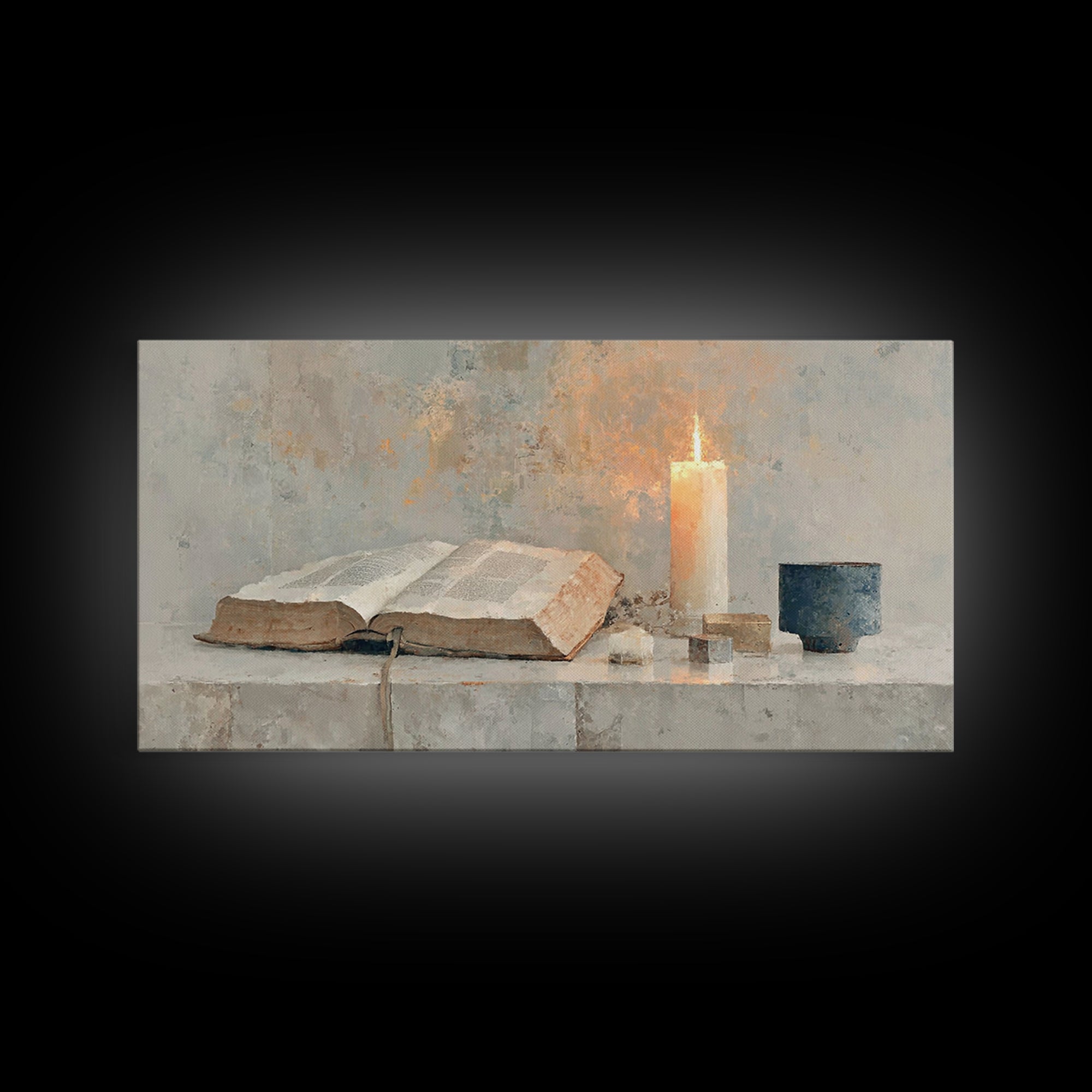 Scripture Glow | Framed Canvas Print | Christian Wall Art | Minimalist Christian Art | Christian Art Canvas | Christian Gift Ideas
