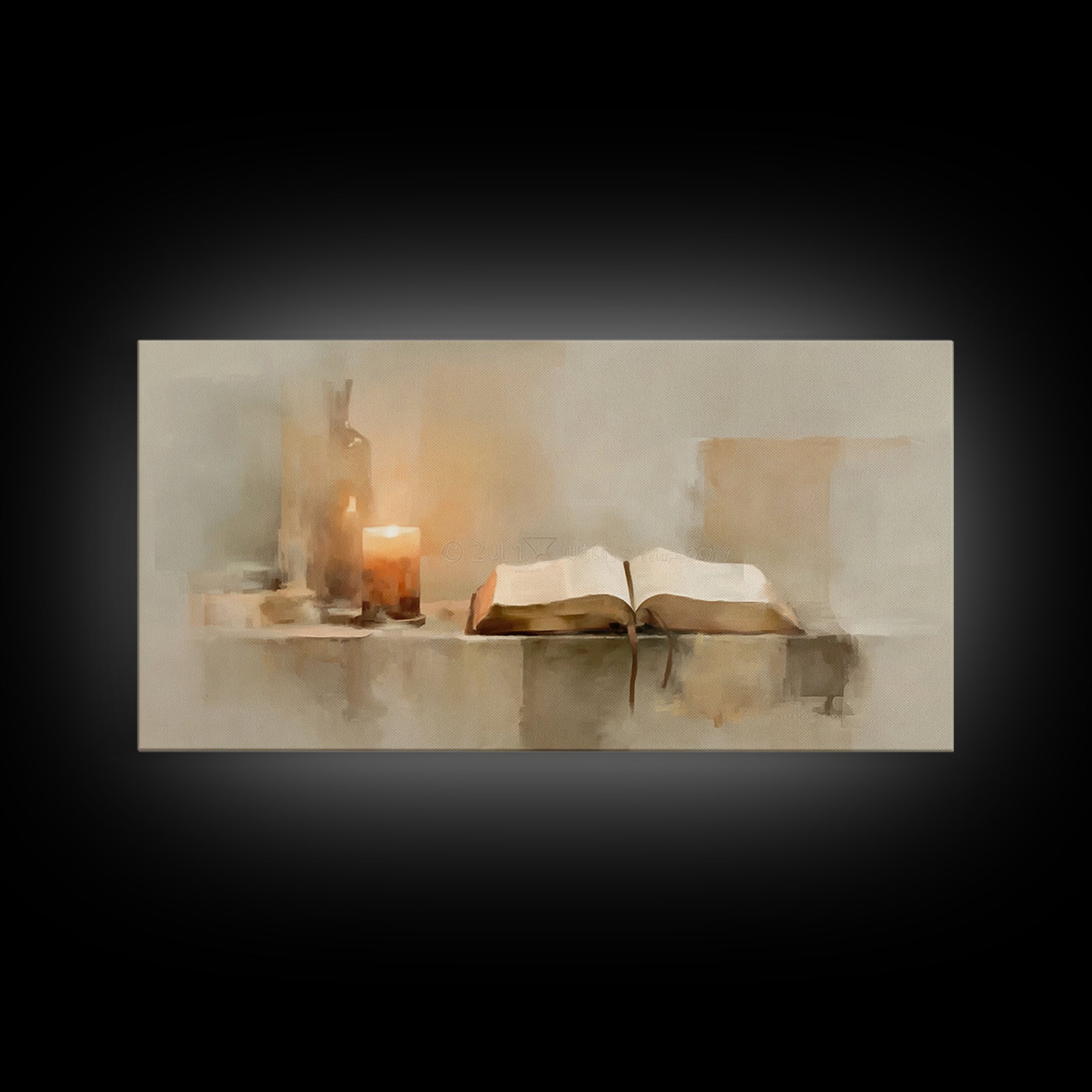 Candlelit Promise – Framed Canvas Print – Christian Art Canvas – Christian Wall Art – Moody Christian Art – Christian Art Gift Ideas
