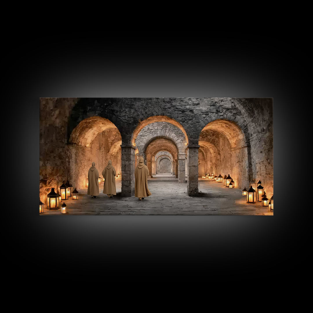 Lantern Passage, Framed Canvas Print, Christian Art Canvas, Christian Wall Art, Christian Painting, Christian Decor, Unique Christian Art,