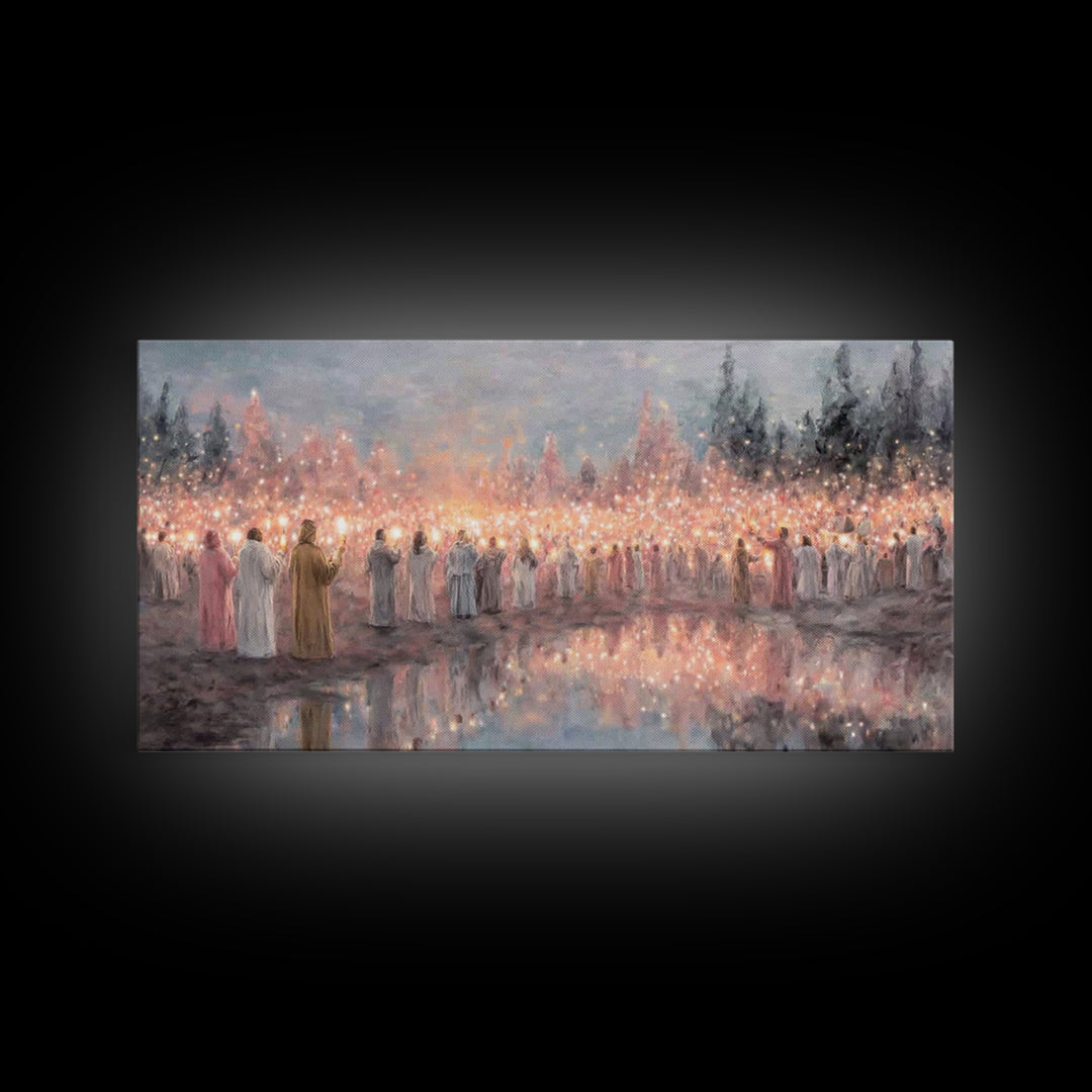 Radiant Multitude – Framed Canvas Print – Christian Art Canvas – Christian Christmas Art – Christmas Art Prints – Christian Wall Art – Mode