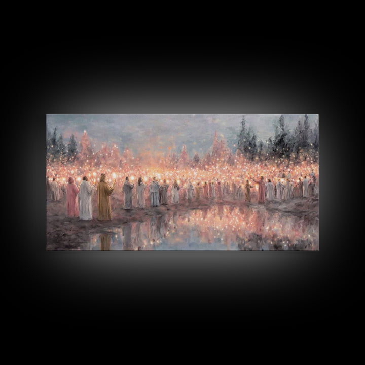 Radiant Multitude – Framed Canvas Print – Christian Art Canvas – Christian Christmas Art – Christmas Art Prints – Christian Wall Art – Mode