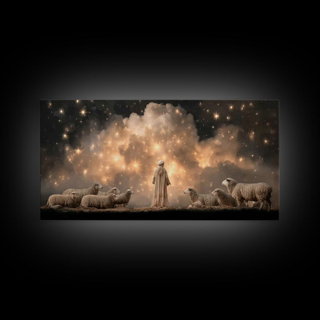 Shepherds Of Glory - Framed Canvas Print - Christian Wall Art - Christian Art Canvas - Jesus Painting - Christmas Art - Christian Art