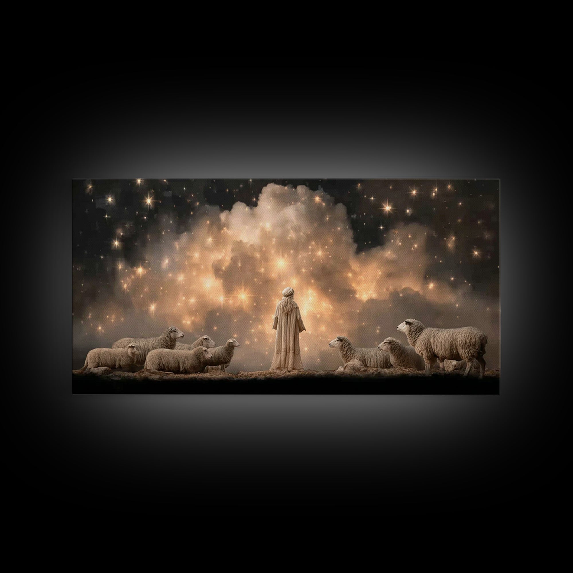 Shepherds Of Glory - Framed Canvas Print - Christian Wall Art - Christian Art Canvas - Jesus Painting - Christmas Art - Christian Art