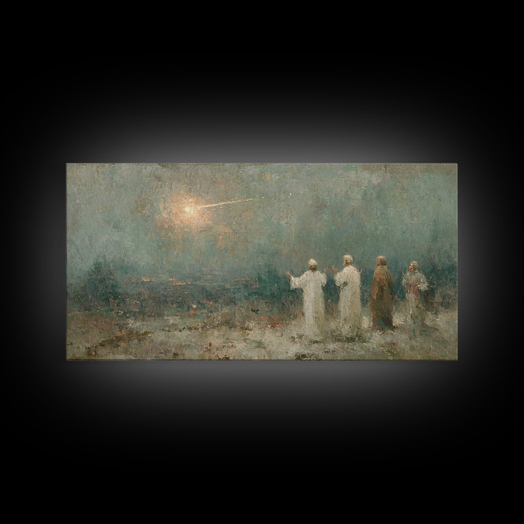 Three Seekers Light | Framed Canvas Print | Christian Christmas Art | Christian Art Print | Jesus Painting | Christmas Wall Art | Faith