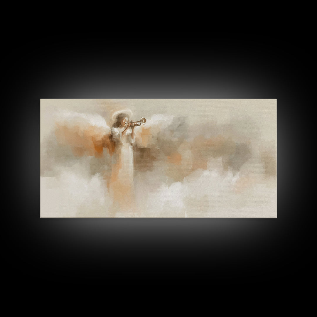 Angel Of Light, Framed Canvas Print, Christian Art Canvas, Christian Wall Art, Jesus Painting, Christian Christmas Art, Christian Art