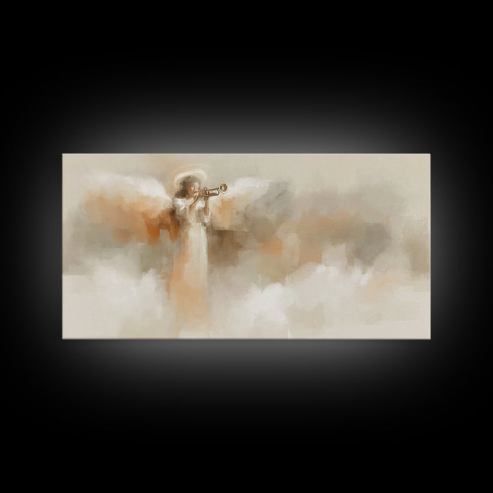 Angel Of Light, Framed Canvas Print, Christian Art Canvas, Christian Wall Art, Jesus Painting, Christian Christmas Art, Christian Art
