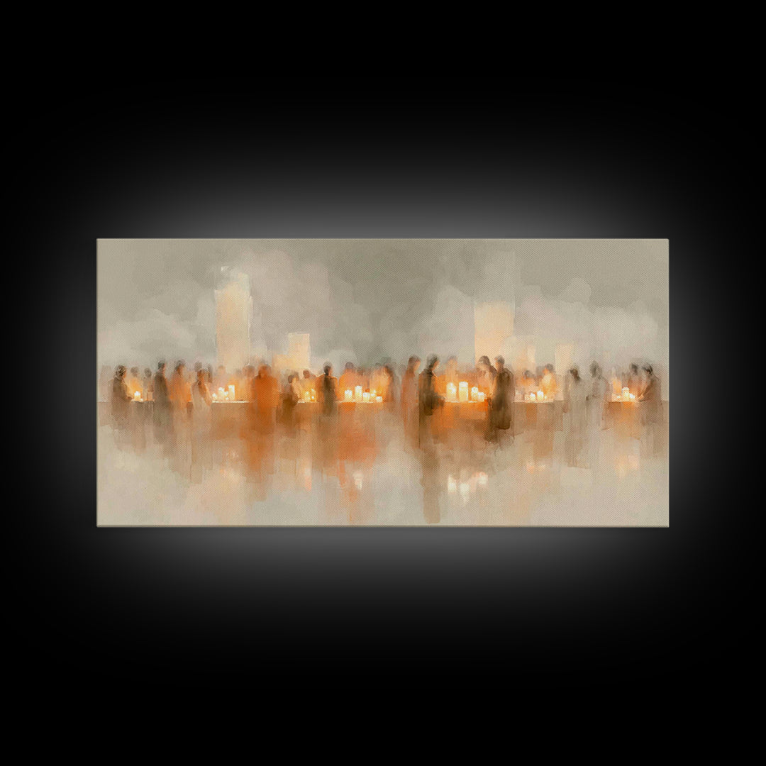 Sanctuary Candles – Framed Canvas Print – Christian Wall Art – Christian Art Canvas – Christmas Wall Art – Moody Christian Art – Christian