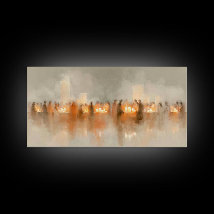 Sanctuary Candles – Framed Canvas Print – Christian Wall Art – Christian Art Canvas – Christmas Wall Art – Moody Christian Art – Christian