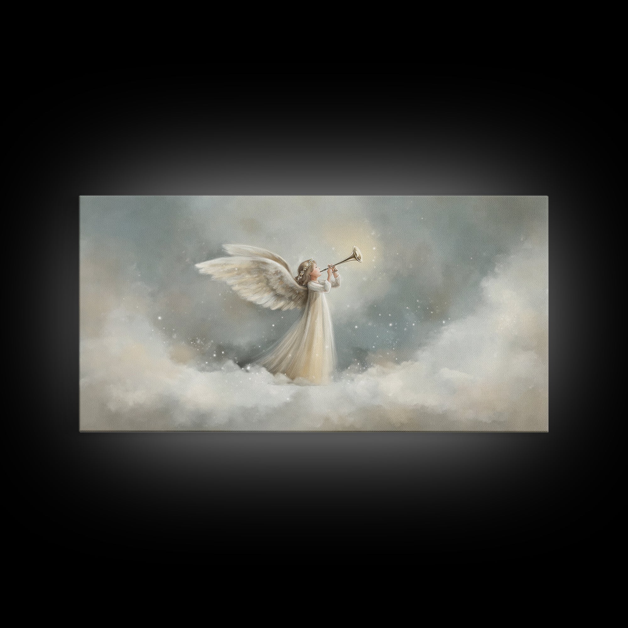 Angel Hymn Of Peace | Framed Canvas Print | Christian Wall Art | Christian Art Canvas | Christmas Art | Christian Christmas Art | Christian