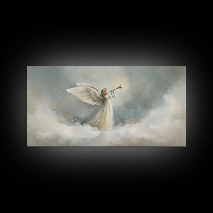 Angel Hymn Of Peace | Framed Canvas Print | Christian Wall Art | Christian Art Canvas | Christmas Art | Christian Christmas Art | Christian