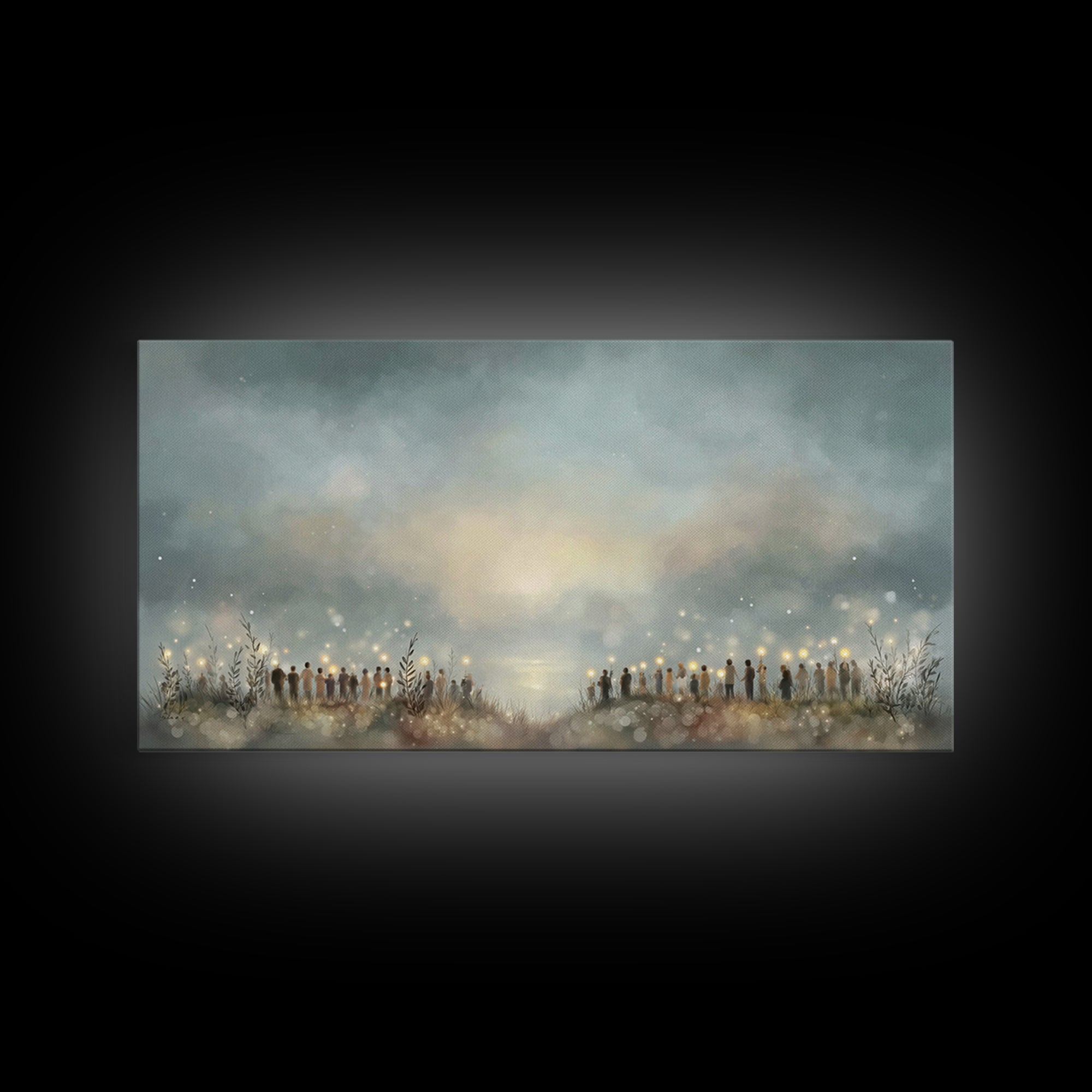 Gathering Of Light – Framed Canvas Print – Christian Wall Art – Christian Art Canvas – Christmas Art – Christian Christmas Art – Christian