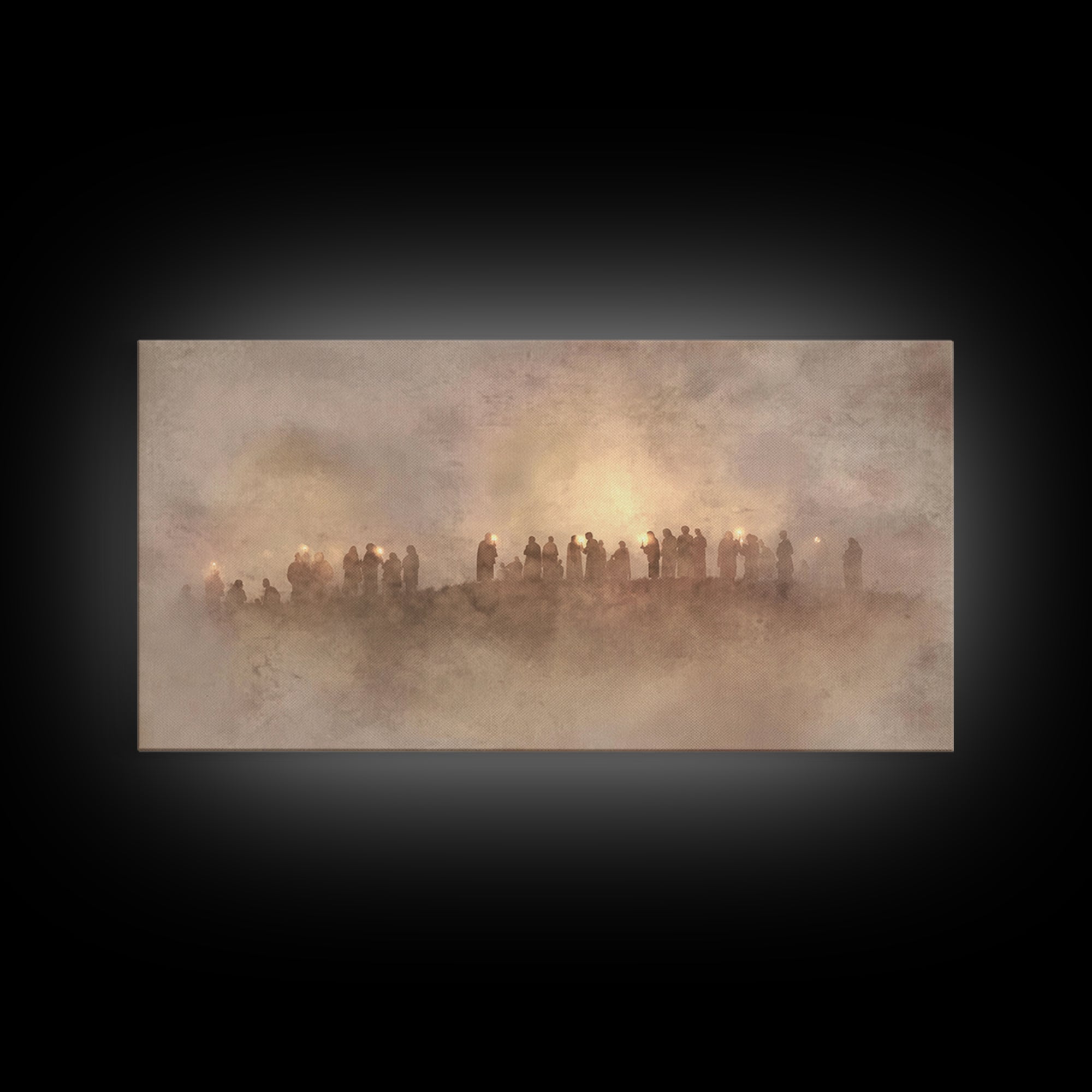 Silent Hill Procession, Framed Canvas Print, Christian Christmas Art, Christian Art Canvas, Christian Wall Art, Christmas Art, Christian Ar