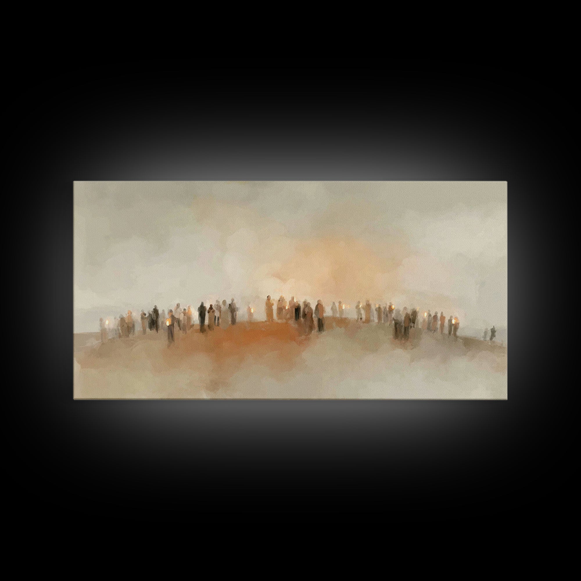 Golden Meadow Gathering | Framed Canvas Print | Christian Art Canvas | Christian Wall Art | Christian Christmas Art | Christmas Art | Chris