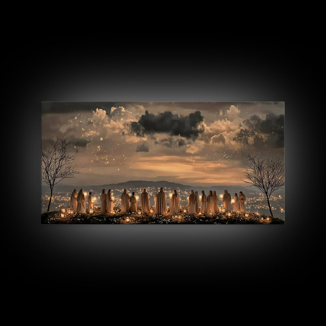 Evening Watch Of Saints – Framed Canvas Print – Christian Christmas Art – Christian Art Canvas – Christian Wall Art – Christmas Art – Chris