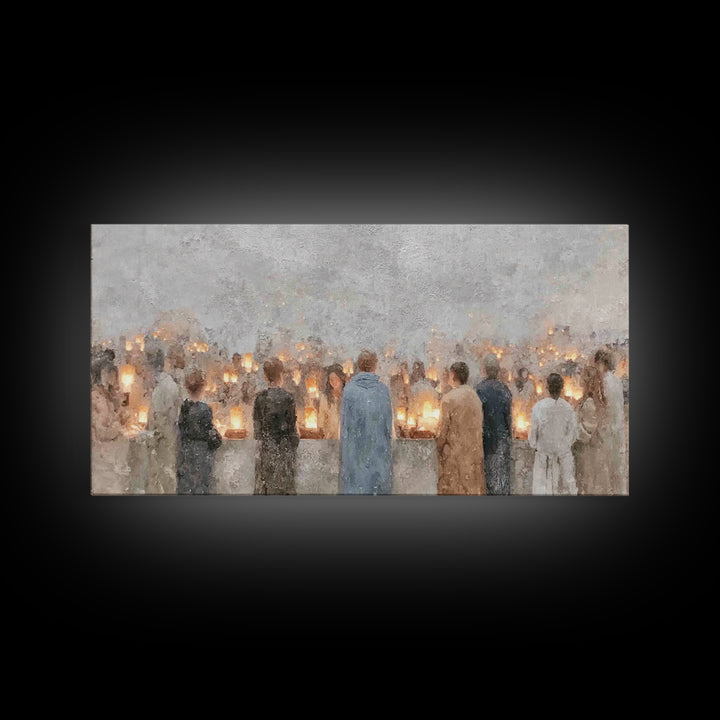 Communion Lights – Framed Canvas Print – Christian Art Canvas – Christian Art Print – Christmas Art – Christian Wall Art – Christian Gift I