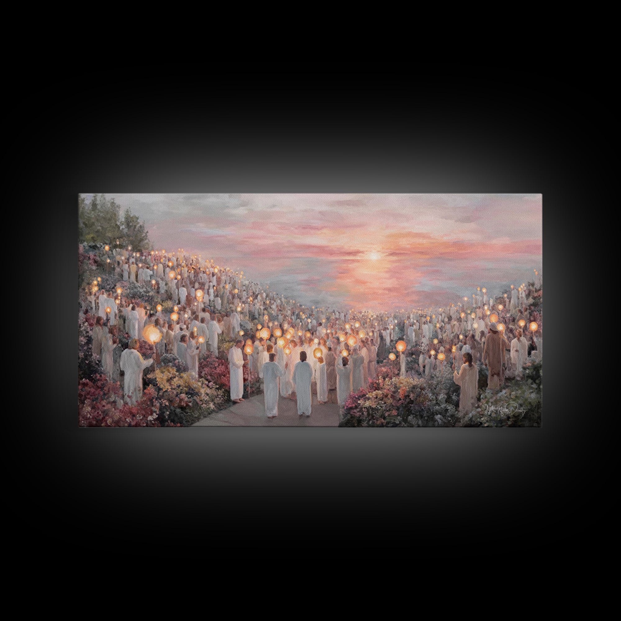 Valley Of Living Light, Framed Canvas Print, Christian Wall Art, Christian Art Canvas, Christian Christmas Art, Christmas Art, Christian Ar