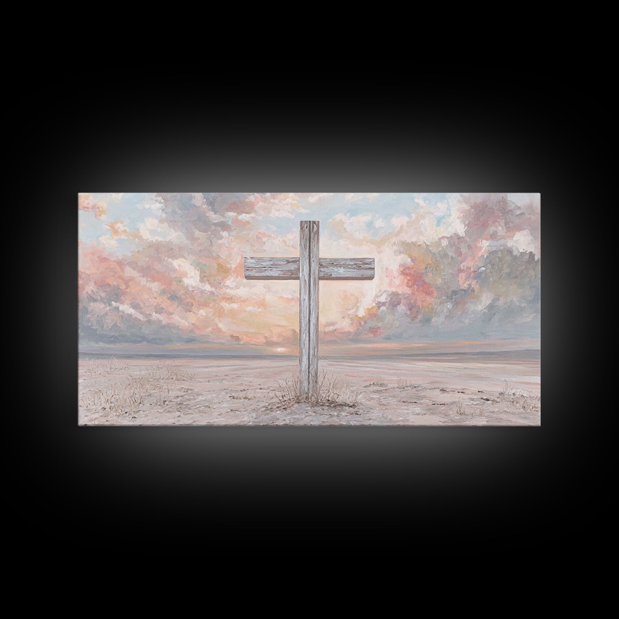 Heavenly Horizon – Framed Canvas Print – Christian Art Print – Jesus Painting – Christian Wall Art – Modern Christian Art