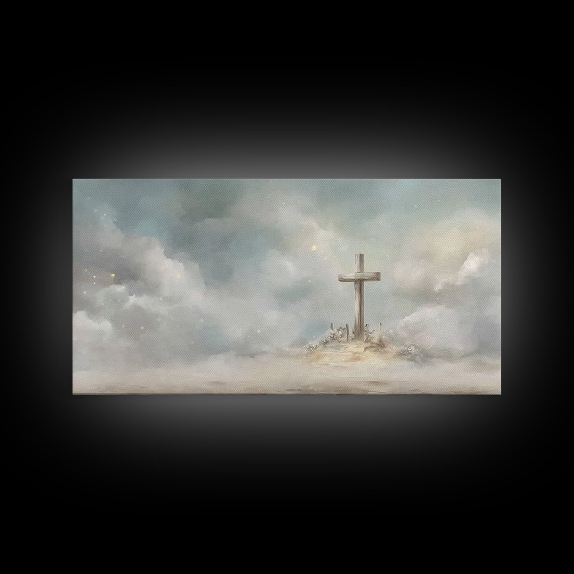 Clouds Of Hope – Framed Canvas Print – Christian Christmas Art – Christian Wall Art – Christian Art Canvas – Subtle Christian Art