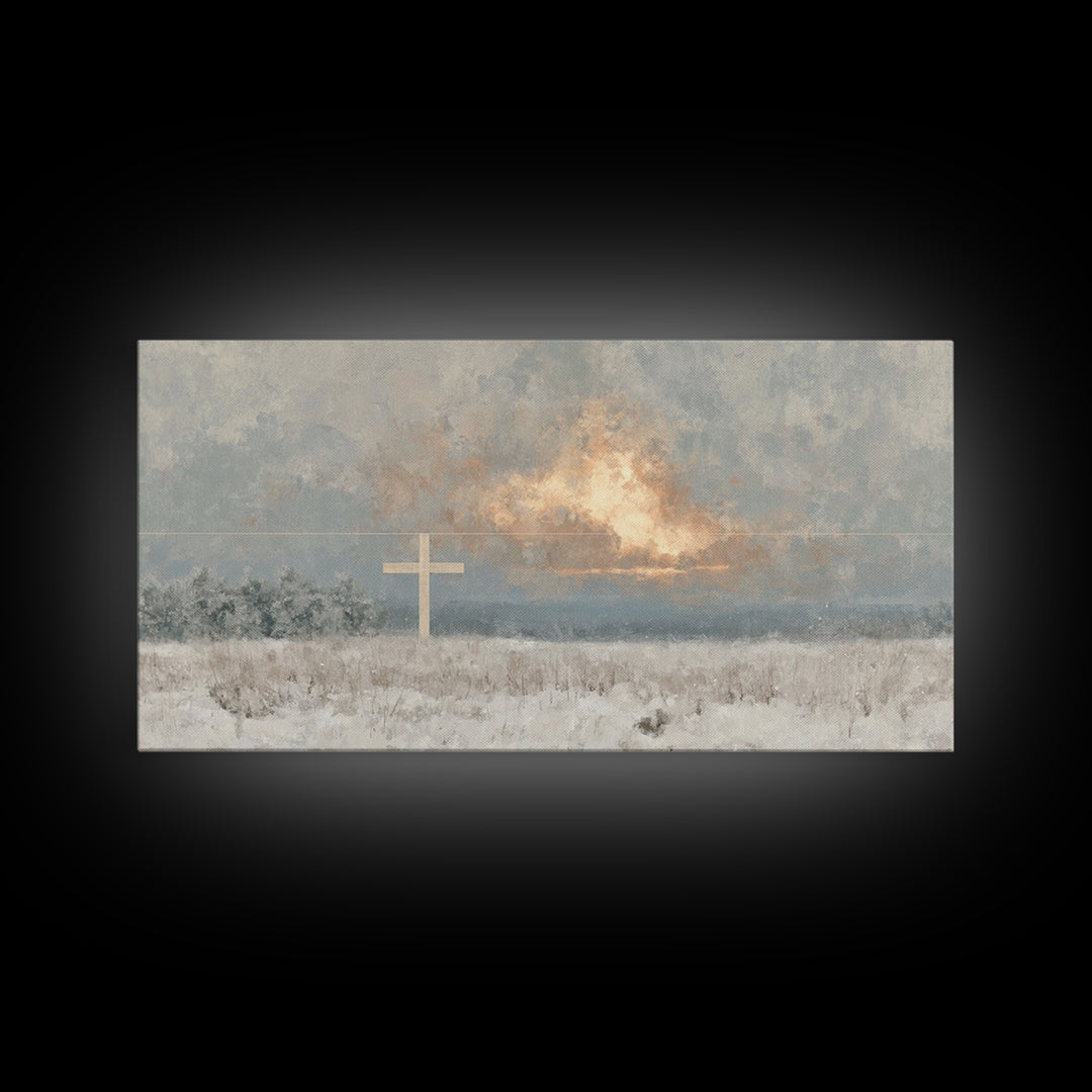 Morning Renewal – Framed Canvas Print – Christian Art Canvas – Christian Wall Art – Abstract Christian Art – Christian Christmas Art