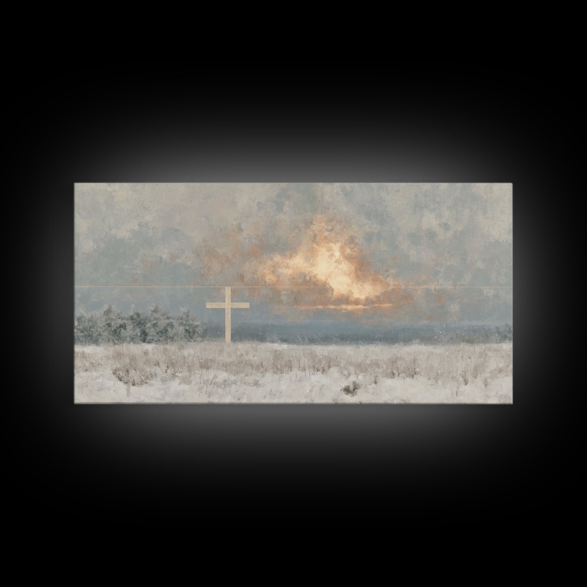 Morning Renewal – Framed Canvas Print – Christian Art Canvas – Christian Wall Art – Abstract Christian Art – Christian Christmas Art