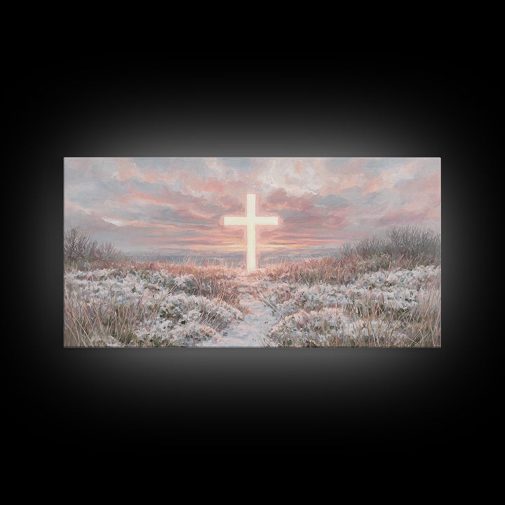 Radiant Dawn – Framed Canvas Print – Christian Christmas Art – Christian Wall Art – Christian Art Print – Modern Christian Painting