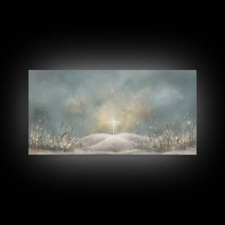 Star Of Peace – Framed Canvas Print – Christian Art Canvas – Christmas Wall Art – Subtle Christian Art – Framed Christmas Art