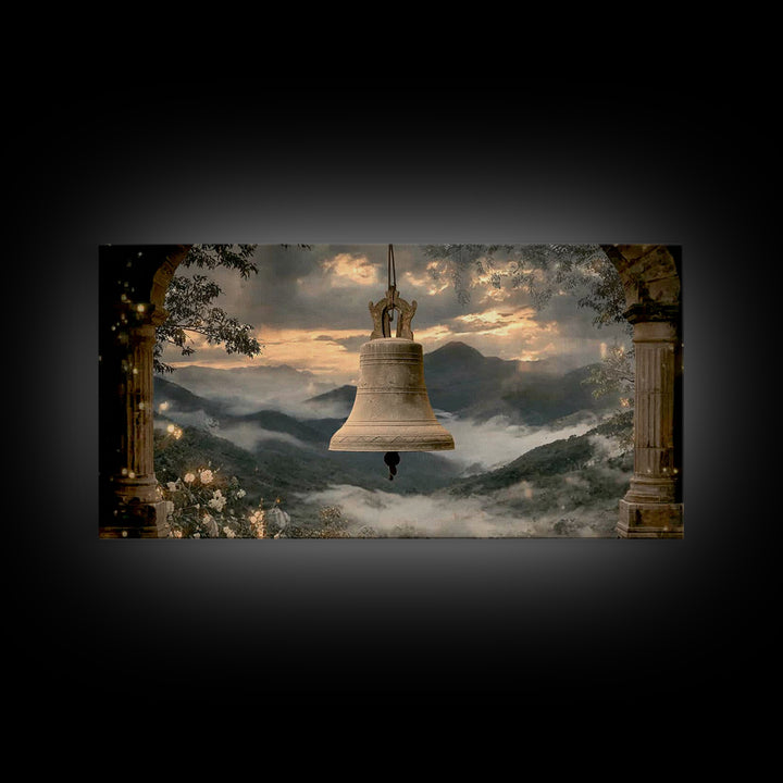 Evening Chimes – Framed Canvas Print – Vintage Christian Art – Christian Art Canvas – Christian Wall Art – Moody Christian Art