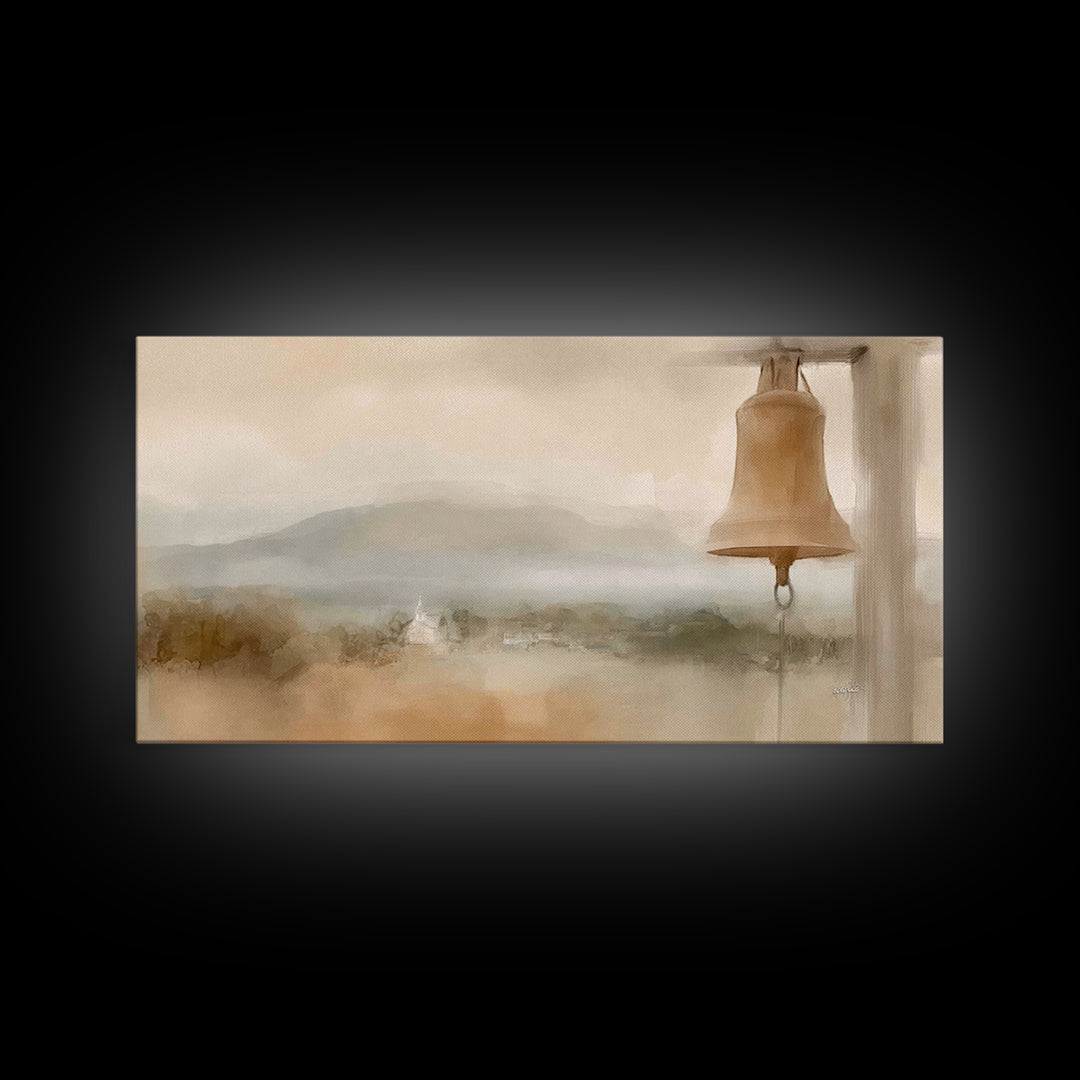 Hillside Chapel – Framed Canvas Print – Christian Art Print – Christian Wall Art – Christian Art Canvas – Subtle Christian Art