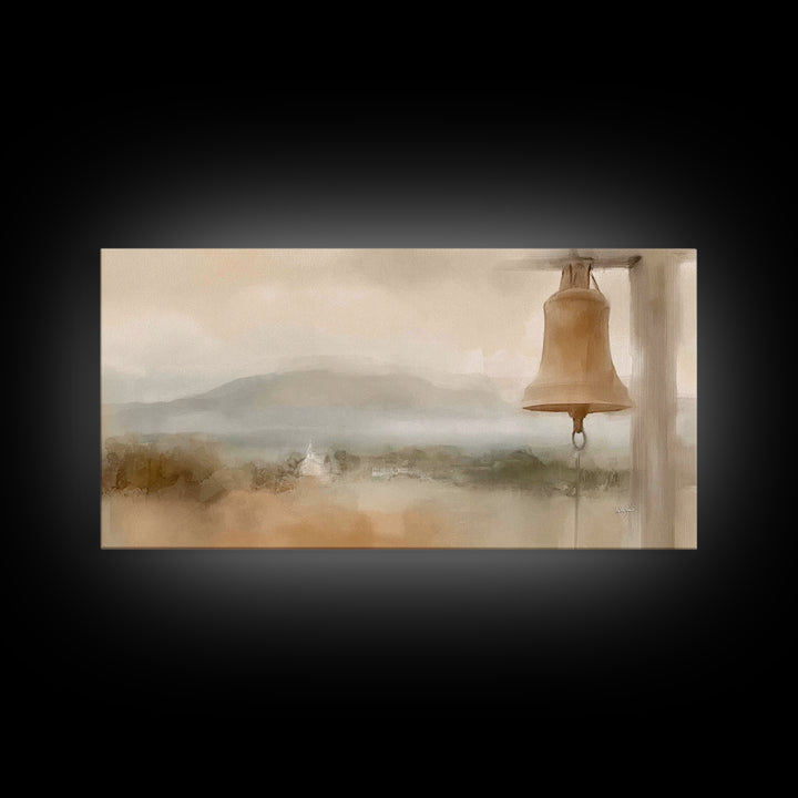 Hillside Chapel – Framed Canvas Print – Christian Art Print – Christian Wall Art – Christian Art Canvas – Subtle Christian Art