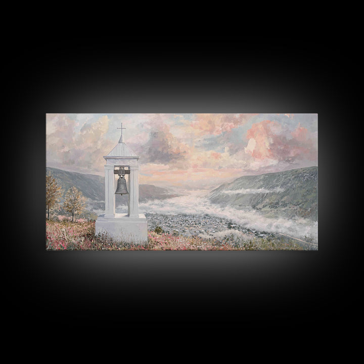 Valley Bells – Framed Canvas Print – Christian Decor – Christmas Wall Art – Christian Art Canvas – Moody Christmas Art