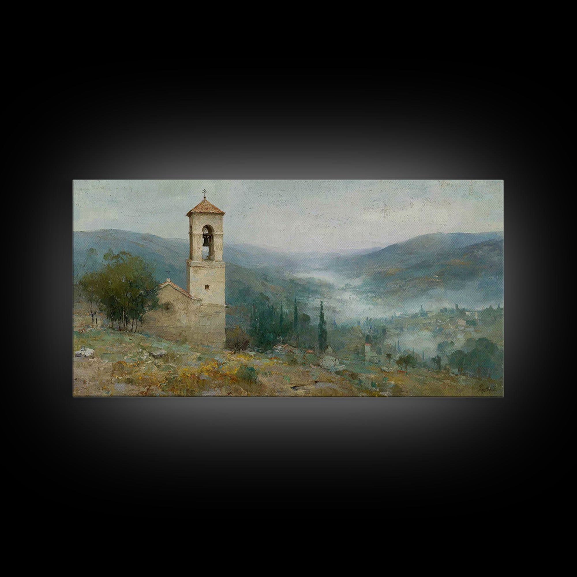Mountain Sanctuary – Framed Canvas Print – Christian Art Canvas – Christian Decoration – Modern Christian Art – Christian Wall Art