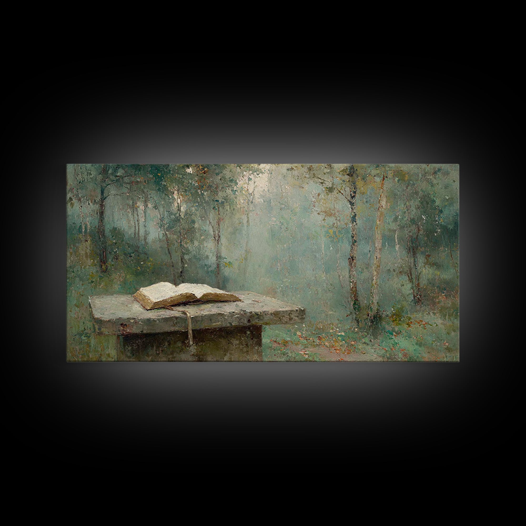 Woodland Testament - Framed Canvas Print - Christian Wall Art - Vintage Christian Art - Christian Art Canvas - Christian Painting - Christi
