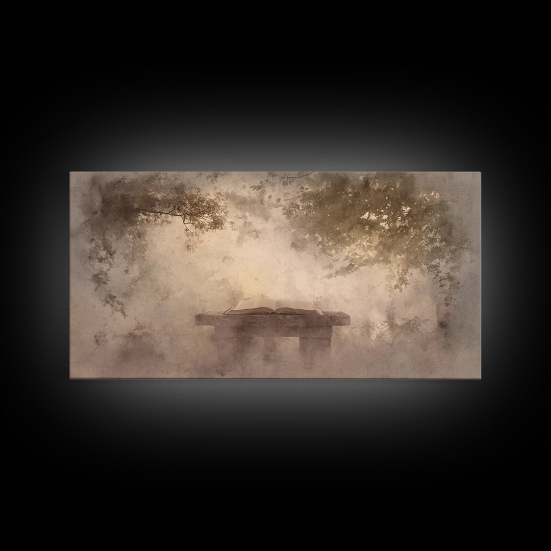 Misty Covenant - Framed Canvas Print - Christian Art Canvas - Christian Wall Art - Moody Christian Art - Christian Painting - Subtle Christ