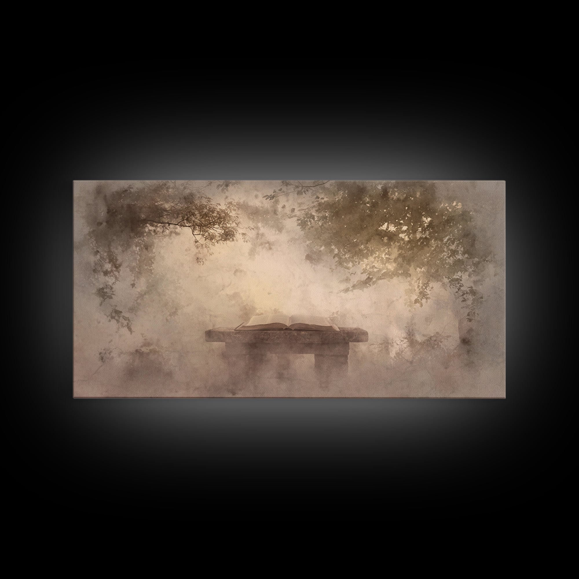 Misty Covenant - Framed Canvas Print - Christian Art Canvas - Christian Wall Art - Moody Christian Art - Christian Painting - Subtle Christ