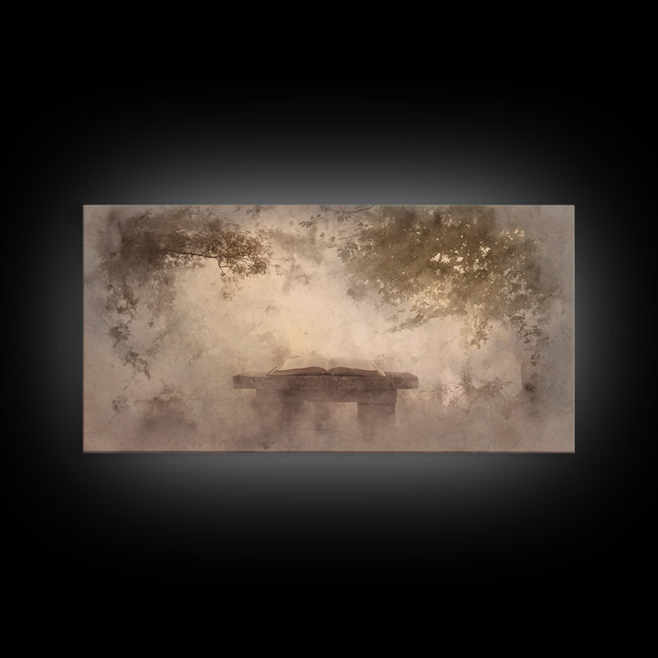 Misty Covenant - Framed Canvas Print - Christian Art Canvas - Christian Wall Art - Moody Christian Art - Christian Painting - Subtle Christ