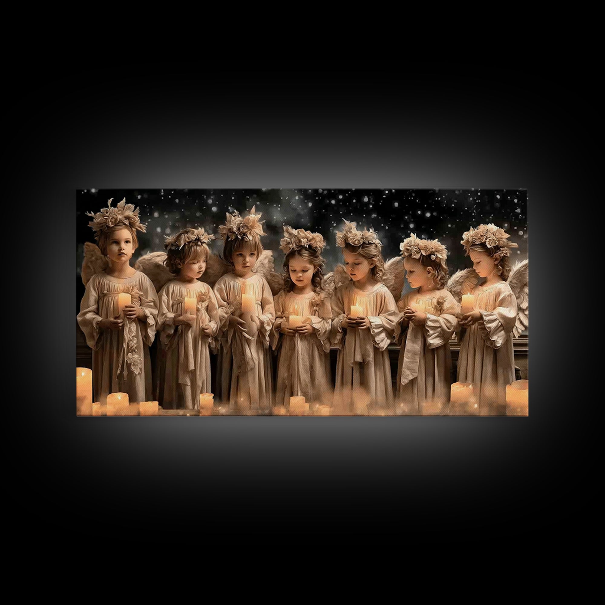 Heaven’s Candlelight – Framed Canvas Print – Christian Wall Art – Christian Christmas Art – Christian Art Canvas – Christmas Wall Art – Chr