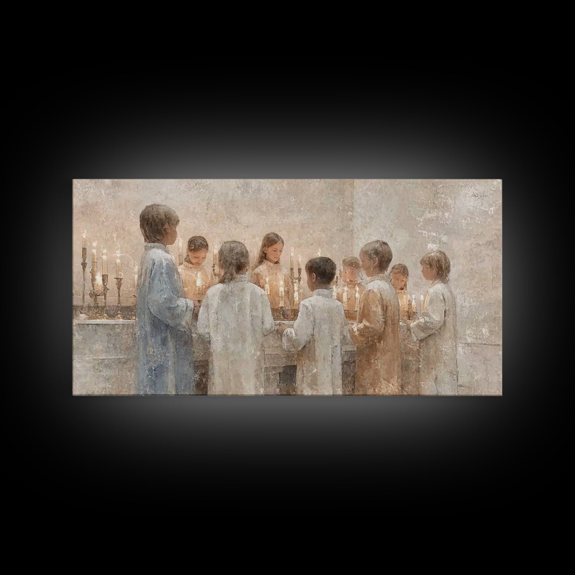 Circle Of Light – Framed Canvas Print – Christian Art – Framed Christmas Art – Christian Wall Art – Christmas Canvas Wall Art – Christian D