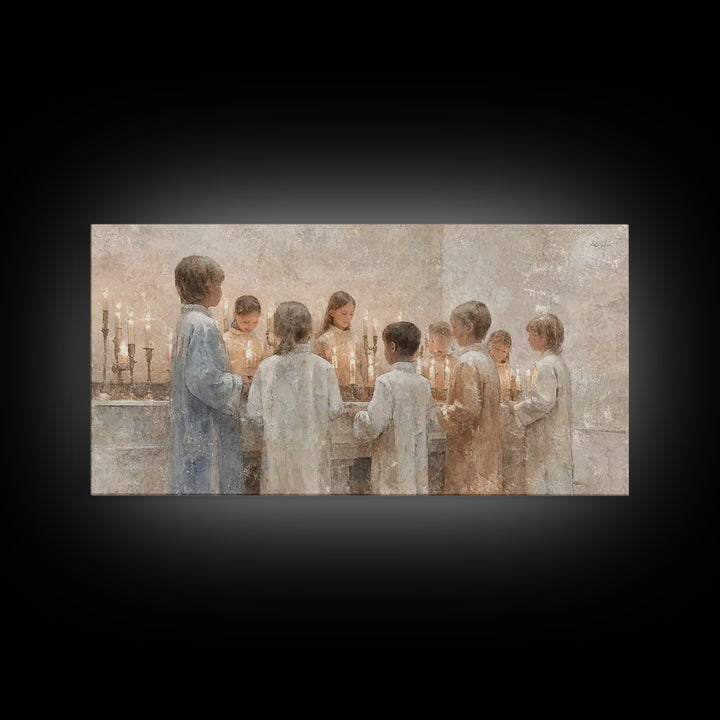 Circle Of Light – Framed Canvas Print – Christian Art – Framed Christmas Art – Christian Wall Art – Christmas Canvas Wall Art – Christian D