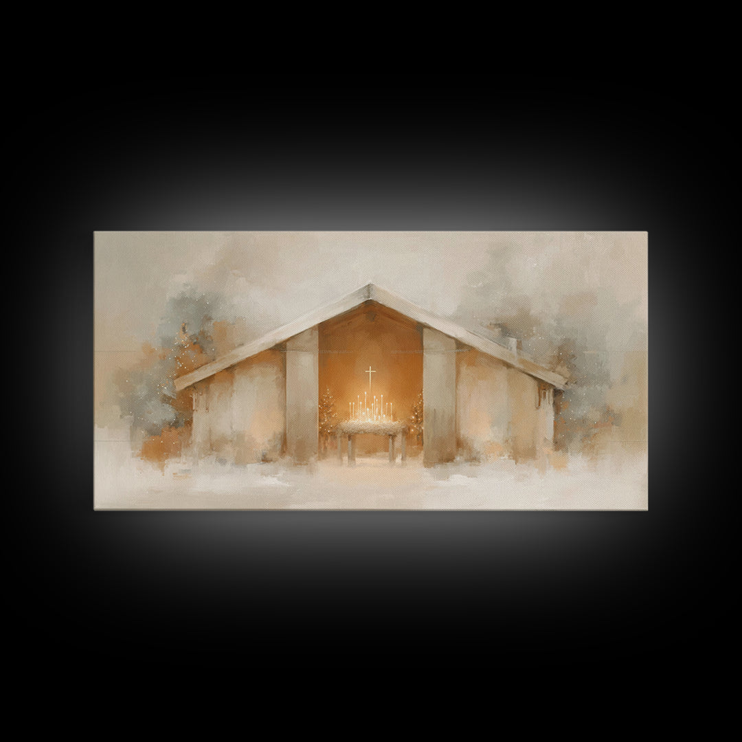 Holy Lantern Glow | Framed Canvas Print | Christian Christmas Art | Christian Wall Art | Christian Art Canvas | Christmas Art Prints | Mode