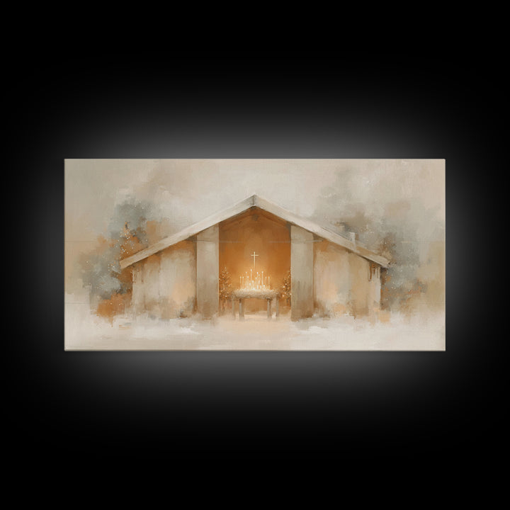 Holy Lantern Glow | Framed Canvas Print | Christian Christmas Art | Christian Wall Art | Christian Art Canvas | Christmas Art Prints | Mode