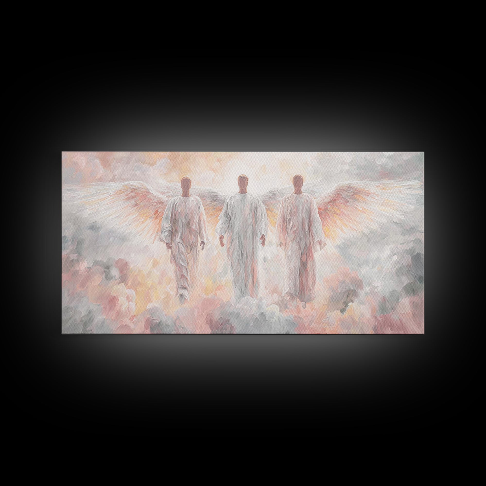 Radiant Messengers – Framed Canvas Print – Christian Wall Art – Christian Art Canvas – Modern Christian Art – Christian Painting – Christia